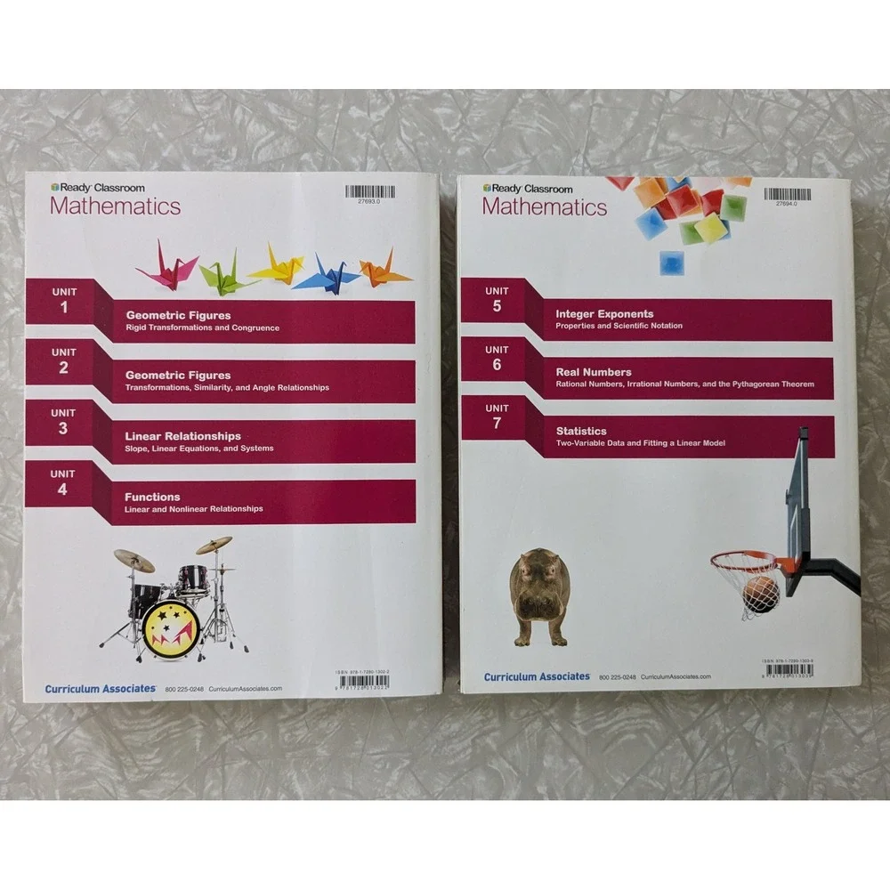 Ready Classroom Mathematics Grade 8 Vol 1 & 2 Curriculum Associates Workbooks